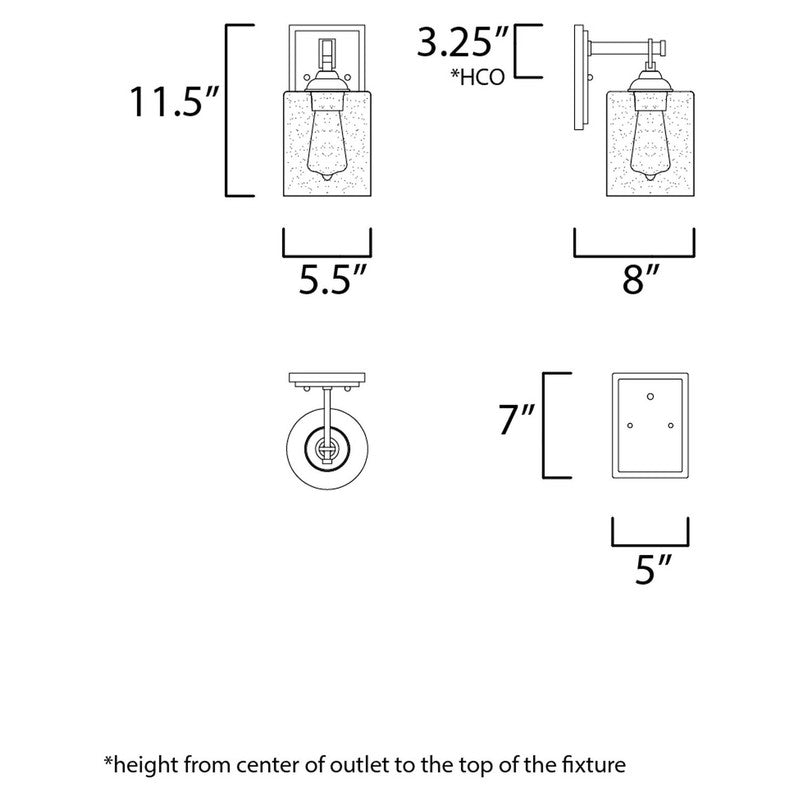 Maxim 25271SSBZ - Stonehenge 1 Light 12" Wall Sconce