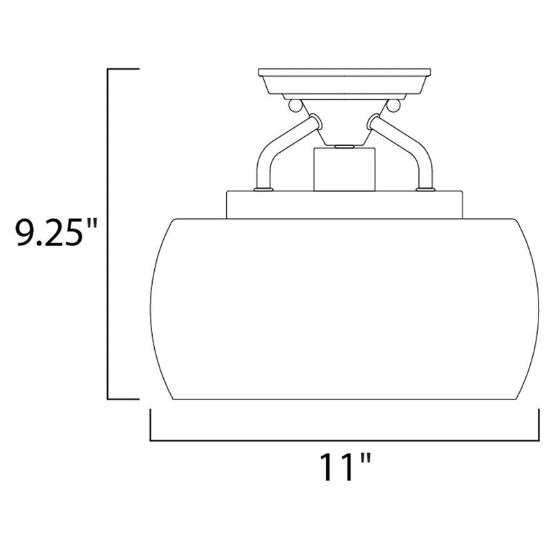 Maxim 26129CLBKSN - Goblet 1 Light 11" Semi Flush Ceiling Light