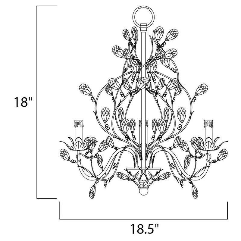 Maxim 2850EG - Elegante 3 Light 19" Chandelier