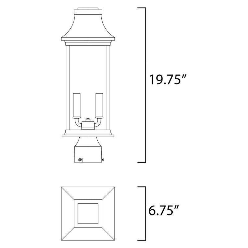 Maxim 30020CLBK - Vicksburg 2 Light 20" Post Light