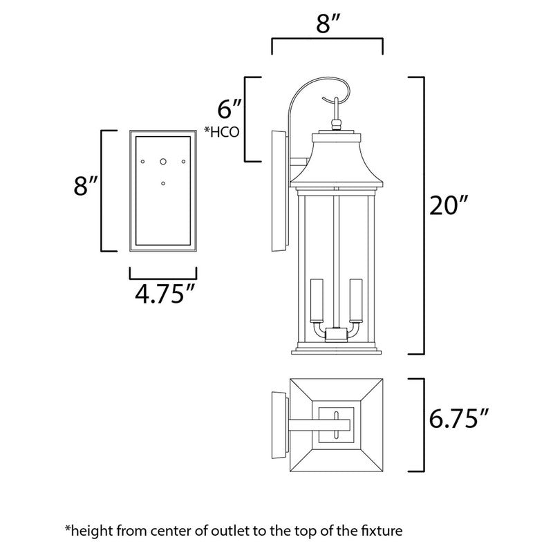 Maxim 30023CLBK - Vicksburg 2 Light 20" Wall Sconce