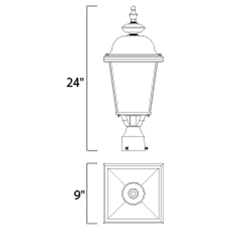 Maxim 3008BK - Builder Cast 3 Light 21" Post Light