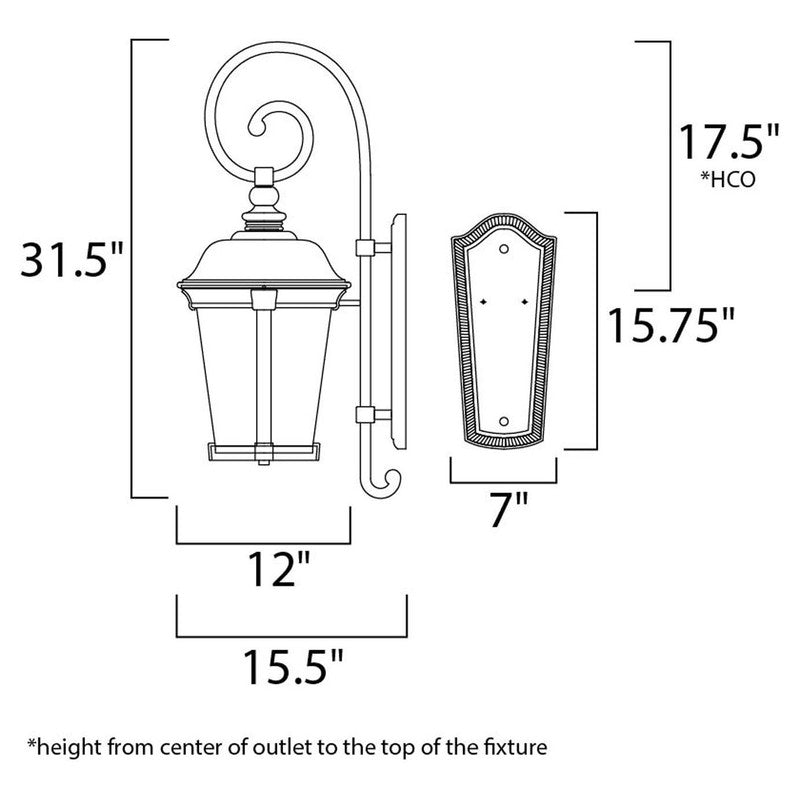 Maxim 3025CDBZ - Dover DC 3 Light 32" Wall Sconce