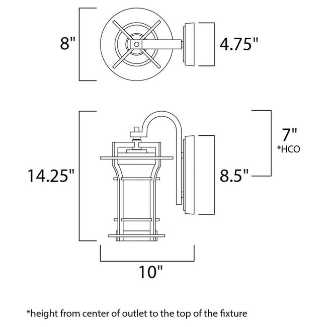 Maxim 30484WGBO - Oakville 1 Light 14" Wall Sconce