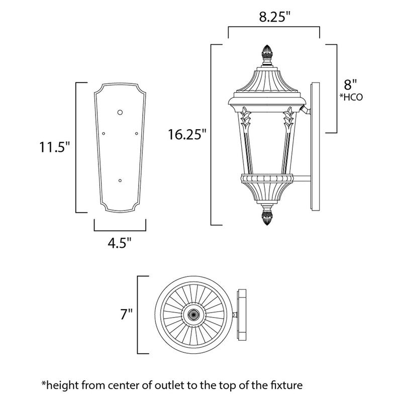 Maxim 3053WGBK - Sentry 1 Light 16" Wall Sconce