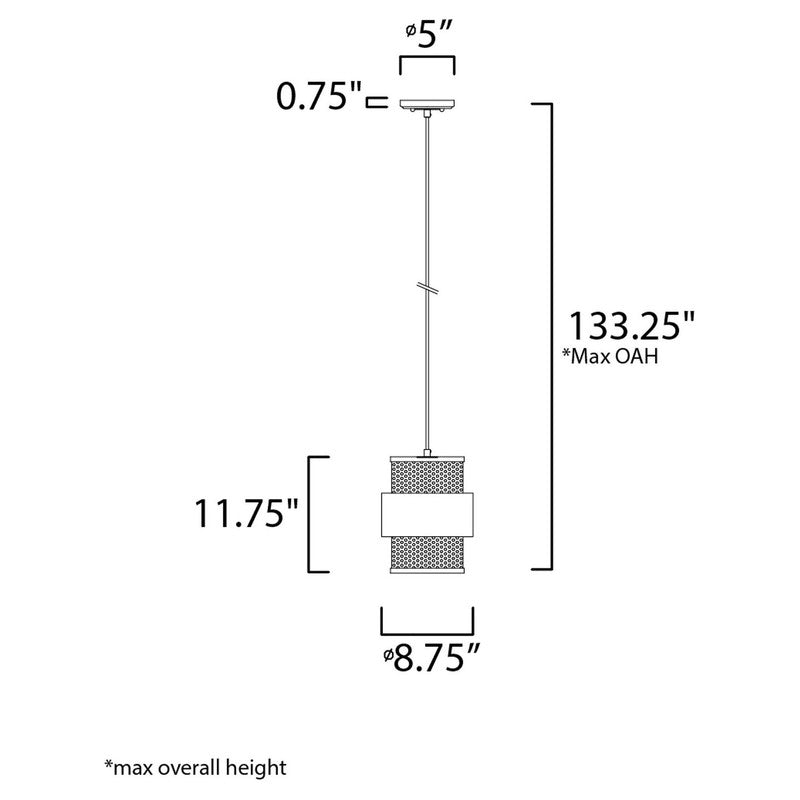 Maxim 31208OIAB - Caspian 1 Light 12" Pendant