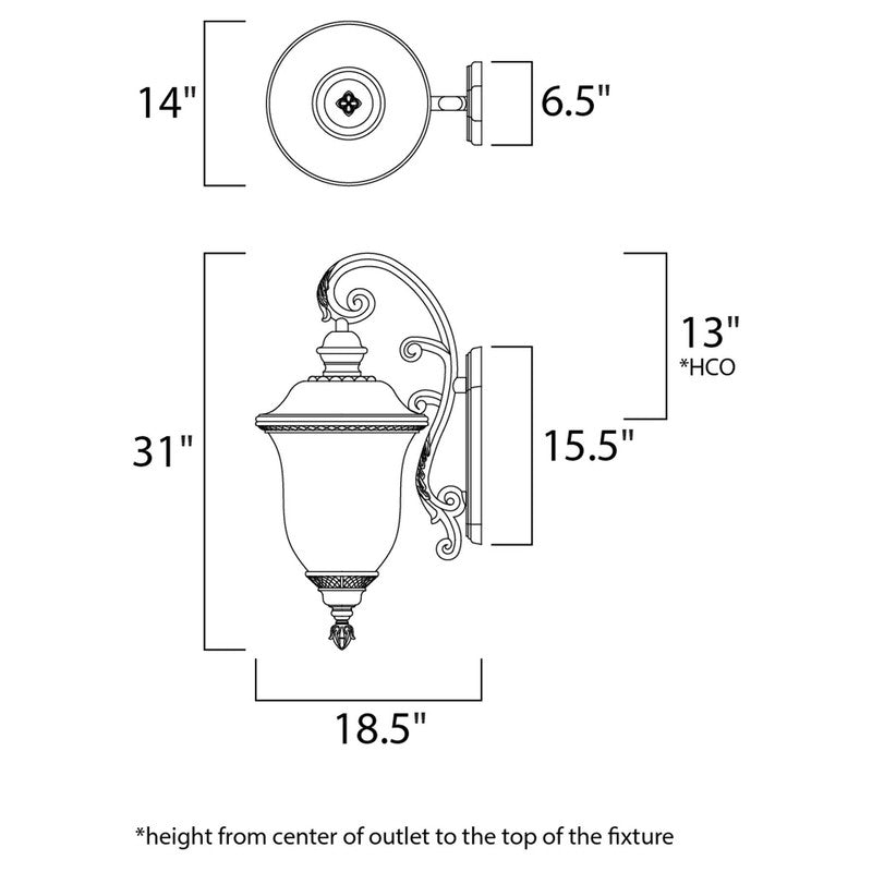 Maxim 3498WGOB - Carriage House DC 3 Light 31" Wall Sconce