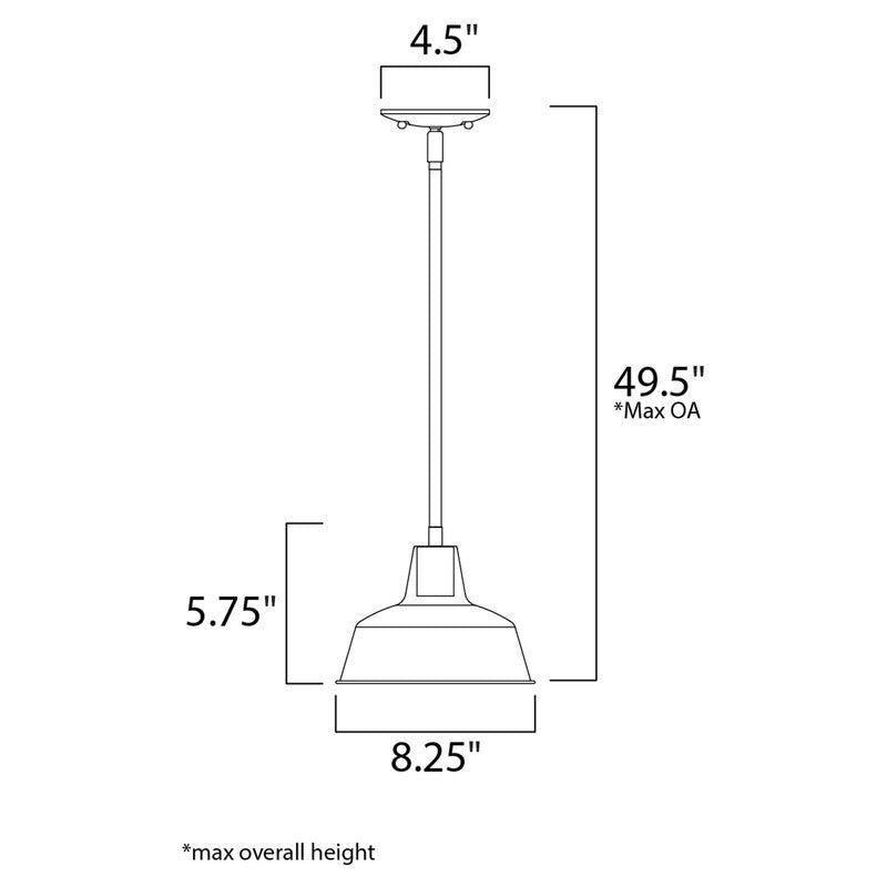 Maxim 35017BK - Pier M 1 Light 8" Pendant