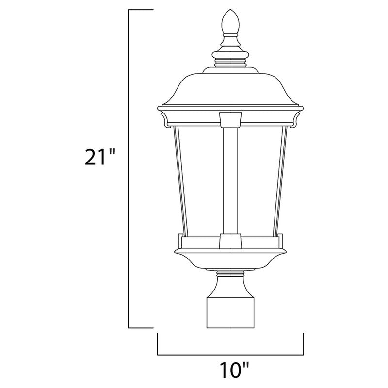 Maxim 40091CDBZ - Dover VX 3 Light 21" Post Light