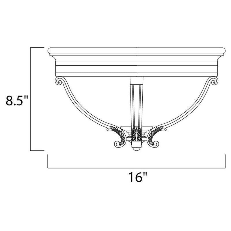 Maxim 41420WGBK - Camden VX 3 Light 16" Flush Mount