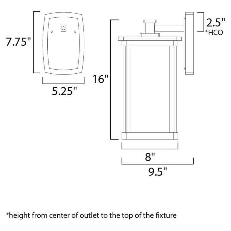 Maxim 65754FSBZ - Terrace 1 Light 16" Wall Sconce w/LED Bulb