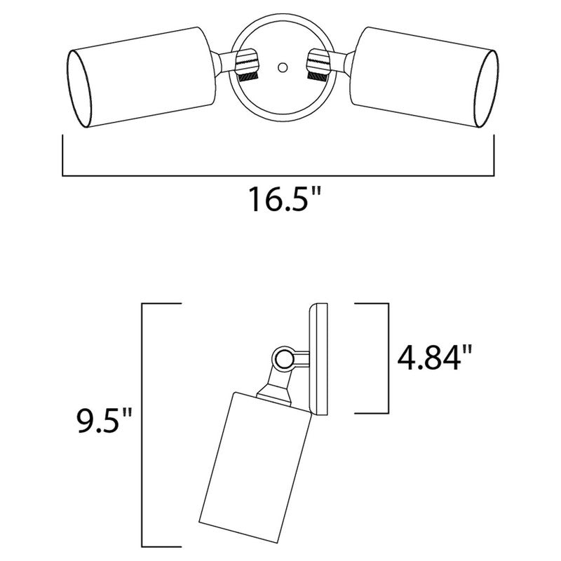 Maxim 92011BK - Spots 2 Light 17" Flush Mount