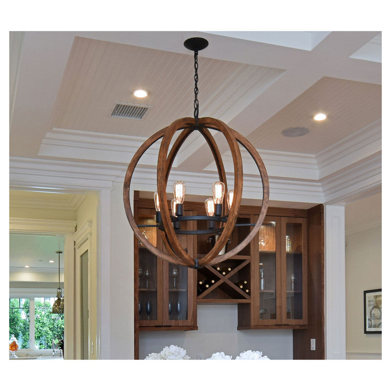 Maxim 20918APAR - Bodega Bay 6 Light 33" Chandelier