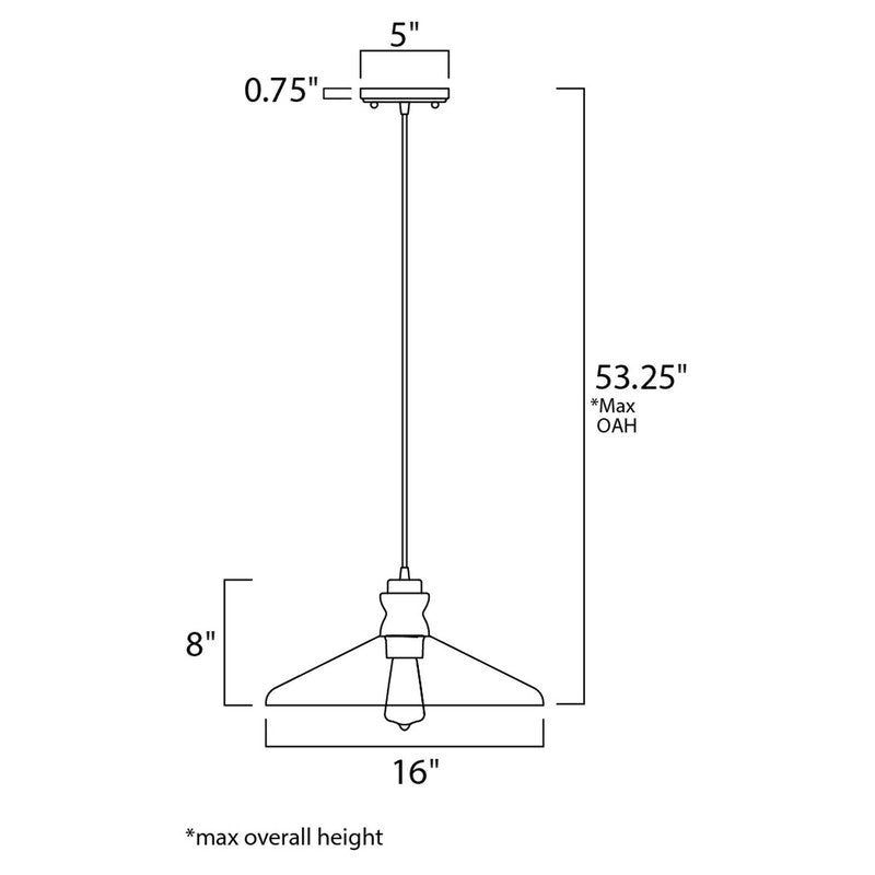 Maxim 10100CLWOAB - Nelson 1 Light 16" Pendant