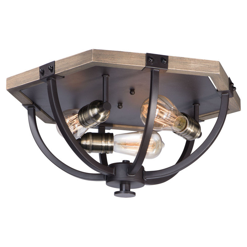 Maxim 20330WOBZ - Lodge 3 Light 20" Flush Mount