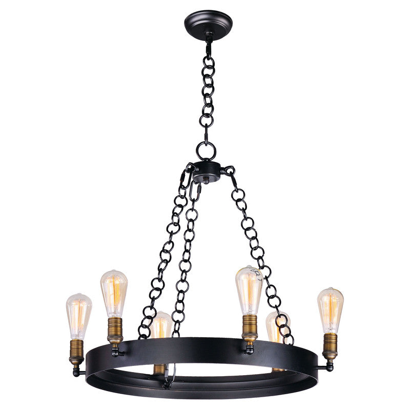 Maxim 26273BKNAB - Noble 6 Light 26" Chandelier