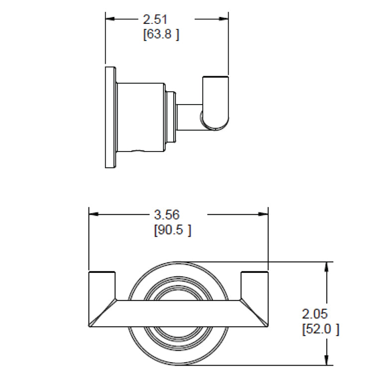 YB0803BL - Arris Double Robe Hook in Matte Black