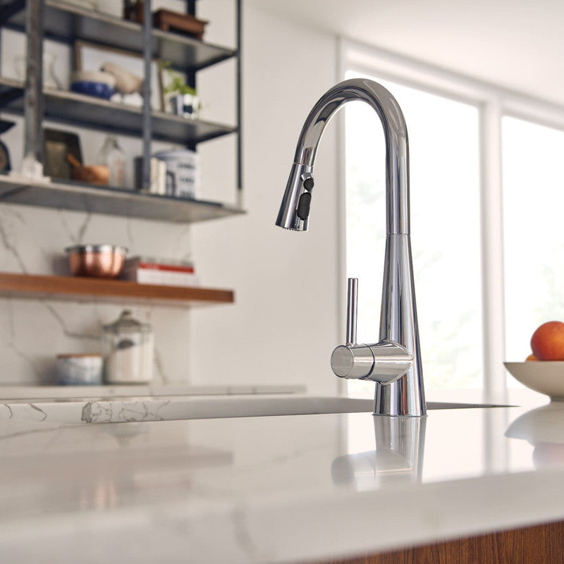 Sleek One-Handle High Arc Pulldown Kitchen Faucet