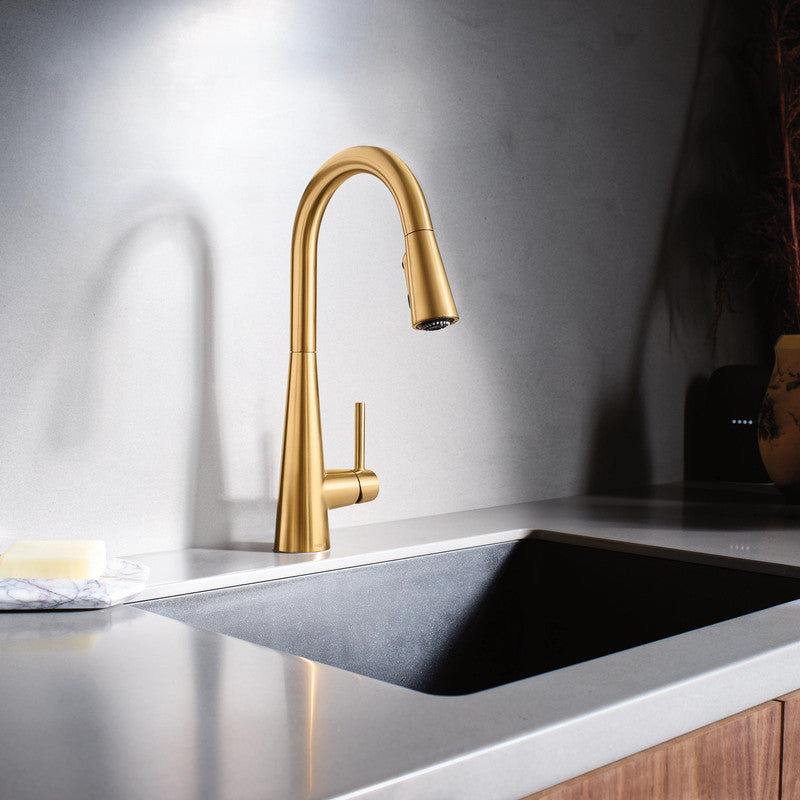 Sleek One-Handle High Arc Pulldown Kitchen Faucet