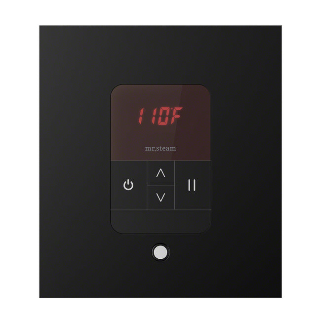 iTempo Square Steam Shower Control in Matte Black with Polished Chrome Bezel