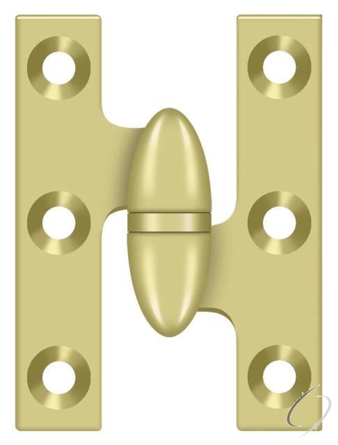 OK2015U3-R 2" x 1-1/2" Olive Knuckle Hinge; Bright Brass Finish