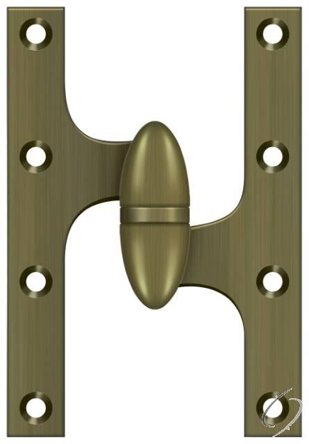 OK6040B5-R 6" x 4" Hinge; Antique Brass Finish