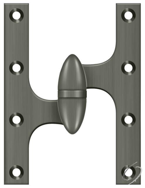 OK6045B15A-L 6" x 4-1/2" Hinge; Antique Nickel Finish