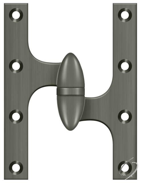 OK6045B15A-R 6" x 4-1/2" Hinge; Antique Nickel Finish