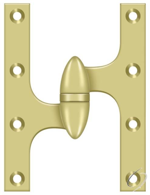 OK6045B3-L 6" x 4-1/2" Hinge; Bright Brass Finish