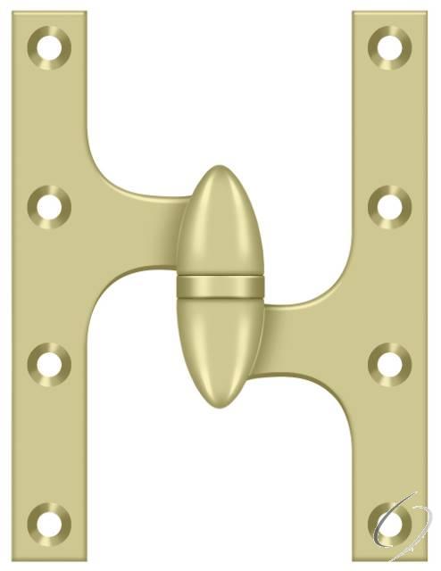 OK6045B3UNL-R 6" x 4-1/2" Hinge; Unlacquered Bright Brass Finish