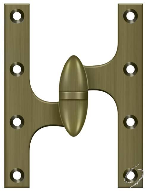 OK6045B5-L 6" x 4-1/2" Hinge; Antique Brass Finish