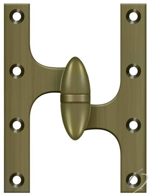 OK6045B5-R 6" x 4-1/2" Hinge; Antique Brass Finish