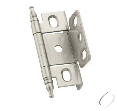 Amerock PK3175TMG10 3/4" (19 mm) Full Inset Full Wrap Minaret Tip Cabinet Hinge Satin Nickel Finish