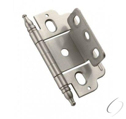 Amerock PK3180TMG10 3/4" (19 mm) Full Inset Partial Wrap Minaret Tip Cabinet Hinge Satin Nickel Fini