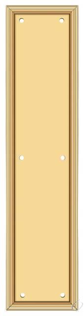 PP2280CR003 Framed Push Plate; Heavy Duty; 3-1/2" x 15"; Lifetime Brass Finish