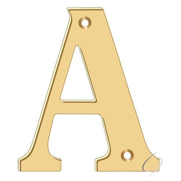 RL4A-CR003 4" Residential Letter A; Lifetime Brass Finish