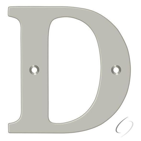 RL4D-15 4" Residential Letter D; Satin Nickel Finish