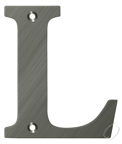 RL4L-15A 4" Residential Letter L; Antique Nickel Finish