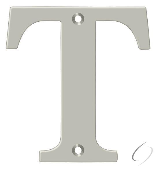 RL4T-15 4" Residential Letter T; Satin Nickel Finish