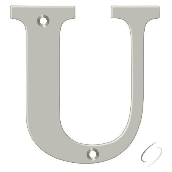 RL4U-15 4" Residential Letter U; Satin Nickel Finish