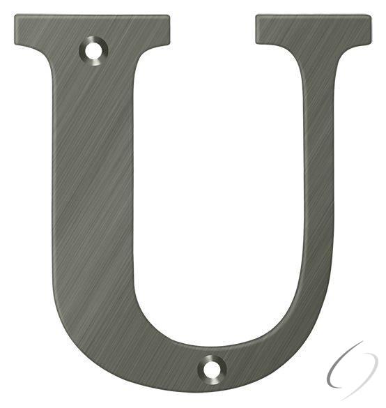 RL4U-15A 4" Residential Letter U; Antique Nickel Finish