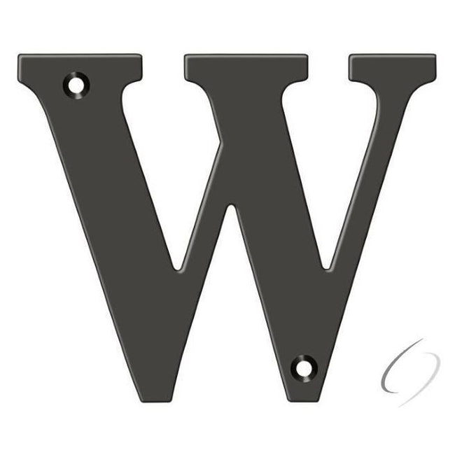 RL4W-10B 4" Residential Letter W; Oil Rubbed Bronze Finish