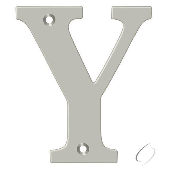 RL4Y-15 4" Residential Letter Y; Satin Nickel Finish