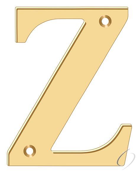 RL4Z-CR003 4" Residential Letter Z; Lifetime Brass Finish