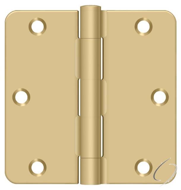 S35R4BK4 3-1/2" x 3-1/2" x 1/4" Radius Hinge in Bulk Pack; Residential Thickness; Satin Bras