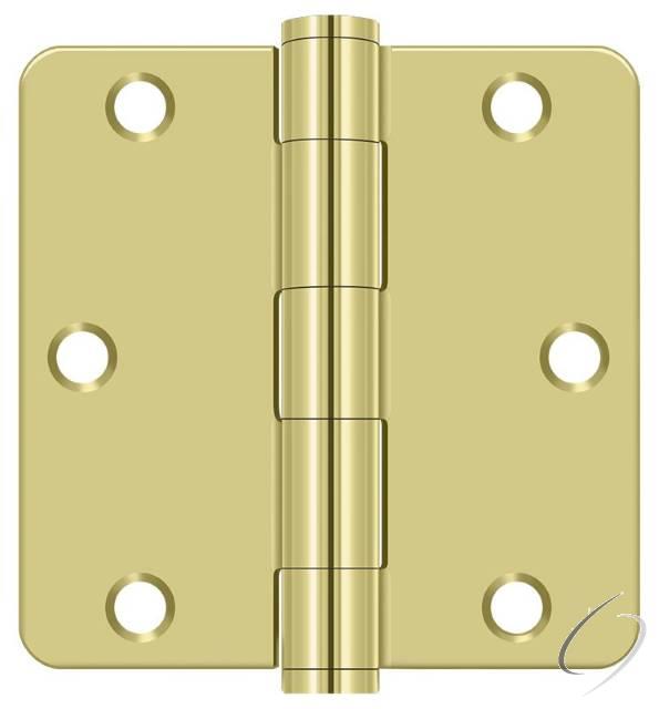 S35R4Heavy Duty3 3-1/2" x 3-1/2" x 1/4" Radius Hinge; Heavy Duty; Bright Brass Finish