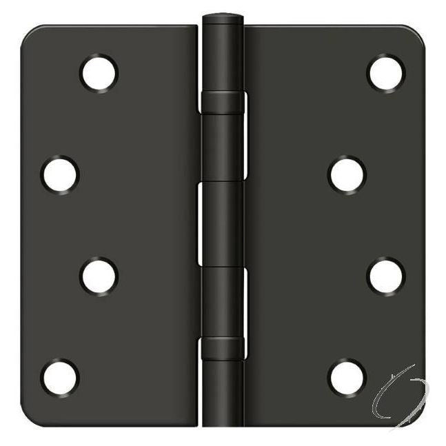 S44R4BB10B 4" x 4" x 1/4" Radius Hinge; Ball Bearings; Oil Rubbed Bronze Finish