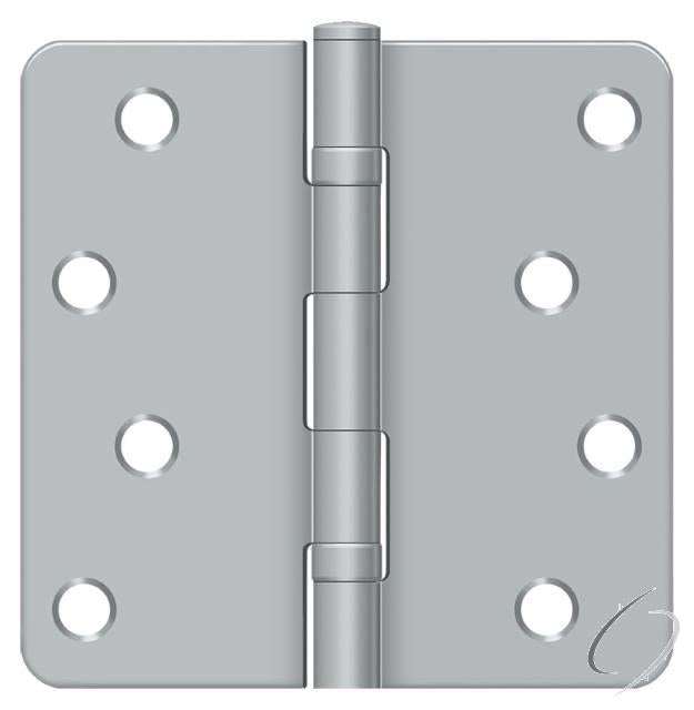 S44R4BB26D 4" x 4" x 1/4" Radius Hinge; Ball Bearings; Satin Chrome Finish