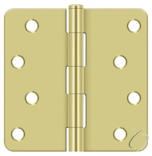 S44R4BK3 4" x 4" x 1/4" Radius Hinge in Bulk Pack; Bright Brass Finish - * Bulk Packs Must B