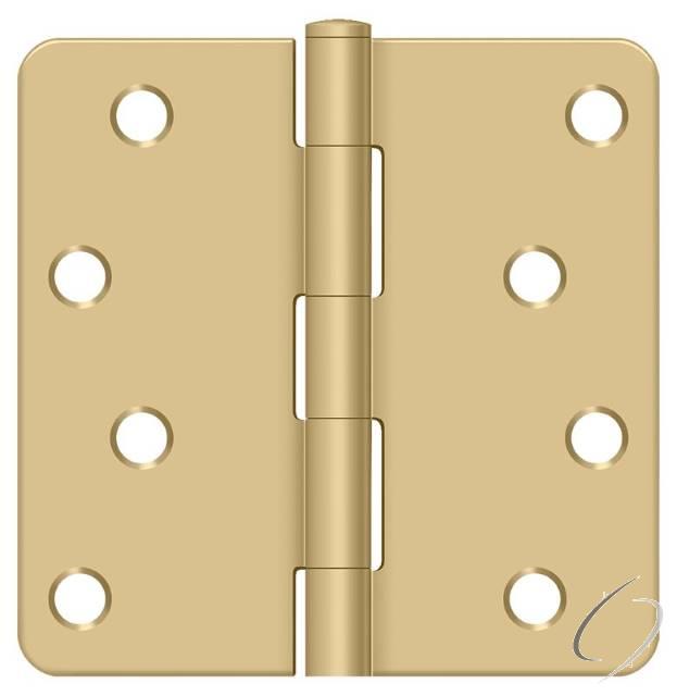 S44R4BK4 4" x 4" x 1/4" Radius Hinge in Bulk Pack; Satin Brass Finish - * Bulk Packs Must Be